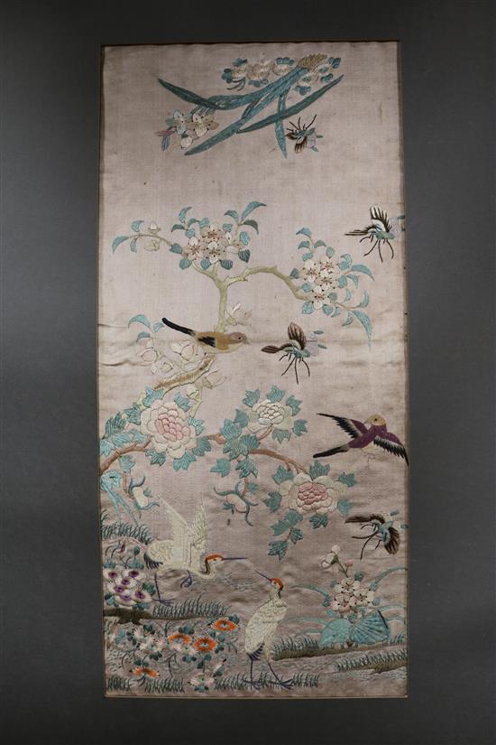 Six Chinese silkwork panels